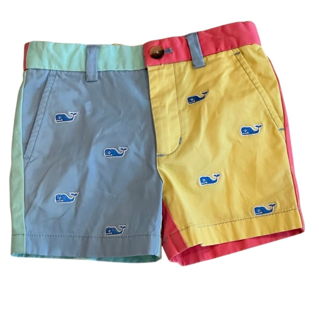 Vineyard Vines Shorts sz 2T Colorblock Logo Shorts Chino Shorts